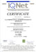 Certificato IQNET ISO 9001 produzione aggregati